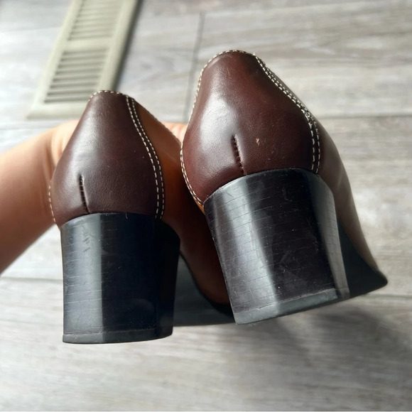 Naturalizer Sylvie Colour Block Square Toe Leather Pumps Loafer - Picture 14 of 14